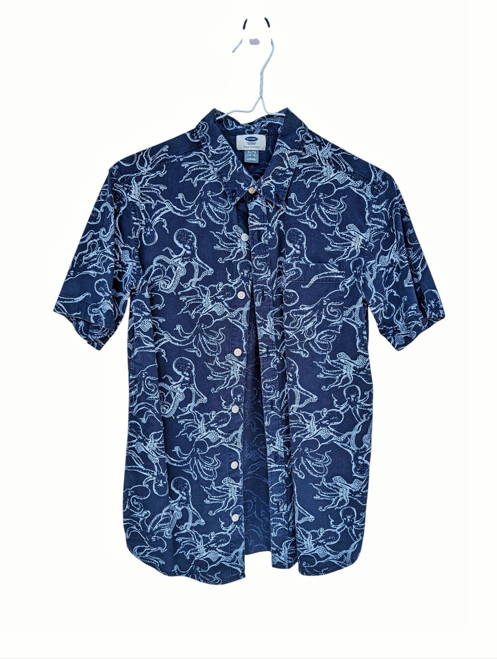OLD NAVY Short-Sleeve Button-Down Shirt Octopus Print - Boys 14-16 XL size